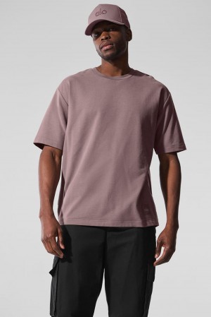 Alo Yoga Double Take Uomo Short Sleeve Mushroom | Italia PGU-172485