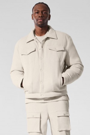 Alo Yoga Ease Trucker Uomo Giacca Bone | Italia QKL-829704