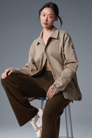 Alo Yoga Edition Sueded Donna Giacca Gravel | Italia EVP-628541