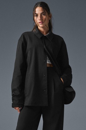 Alo Yoga Edition Sueded Donna Giacca Nere | Italia TVS-168907