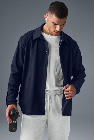 Alo Yoga Edition Sueded Uomo Giacca Blu Marino | Italia XUQ-750386