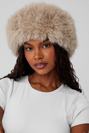 Alo Yoga Faux Fur Wintersun Donna Fasce Per Capelli Oat | Italia XNU-710453