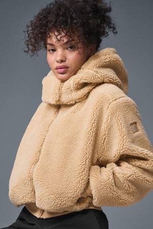 Alo Yoga Foxy Sherpa Donna Giacca Camel | Italia XEU-046398