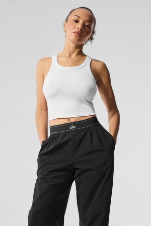 Alo Yoga Goddess Ribbed Go-To Donna Tank Bianche | Italia RTO-571068