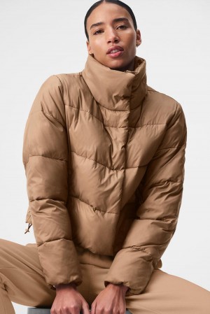Alo Yoga Gold Rush Donna Giacca Puffer Toasted Almond | Italia IEJ-628735