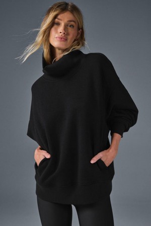 Alo Yoga Hazy Mock Neck Donna Pullover Nere | Italia QYD-459168
