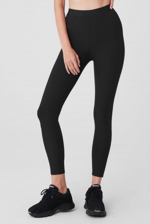 Alo Yoga High-Waist 7/8 Run It Back Donna Legging Nere | Italia OUG-420351