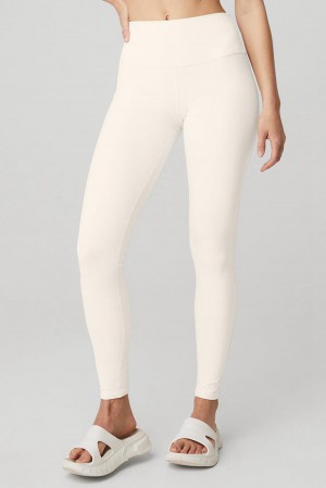 Alo Yoga High-Waist Airbrush Donna Legging Ivory | Italia QXB-049672