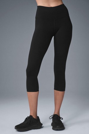 Alo Yoga High-Waist Airbrushris Donna Legging Nere | Italia LRG-049683