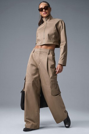 Alo Yoga High-Waist Night Out Cargo Donna Pant Gravel | Italia PNY-104253
