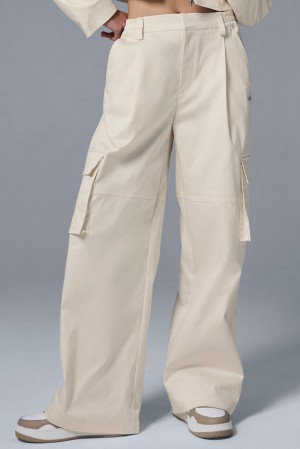 Alo Yoga High-Waist Night Out Cargo Donna Pant Ivory | Italia SHD-369812