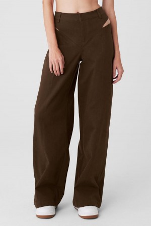 Alo Yoga High-Waist Risk Taker Donna Pant Espresso | Italia MBJ-839657