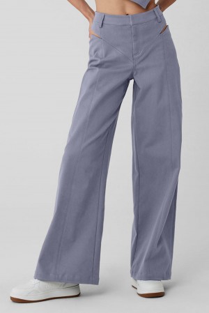 Alo Yoga High-Waist Risk Taker Donna Pant Fog | Italia NKD-743085