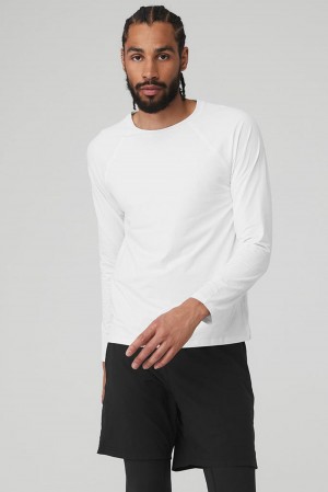 Alo Yoga Idol Long Sleeve Performance Uomo Tee Bianche | Italia KOJ-341795