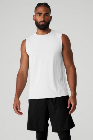 Alo Yoga Idol Performance Uomo Tank Bianche | Italia XWP-378691