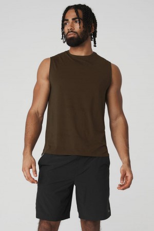 Alo Yoga Idol Performance Uomo Tank Espresso | Italia IZO-561930