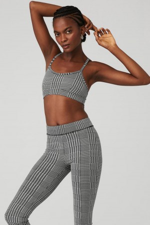 Alo Yoga Jacquard Glenplaid Gratitude Donna Reggiseno Titanium Nere | Italia KXC-952417