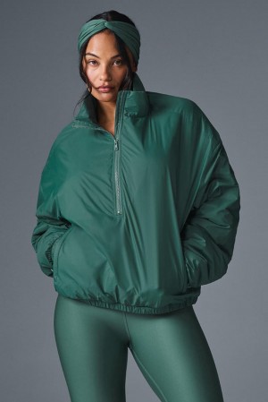 Alo Yoga Latitude Light Weight 1/2 Zip Pullover Donna Giacca Winter Ivy | Italia IYV-873042