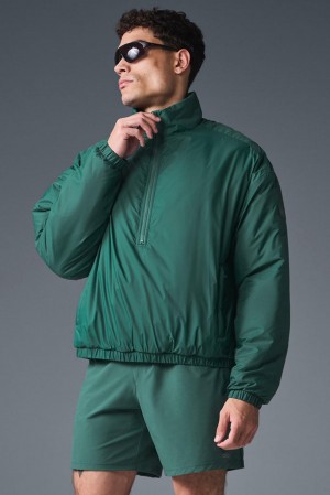 Alo Yoga Latitude Light Weight 1/2 Zip Pullover Uomo Giacca Winter Ivy | Italia AUQ-301895
