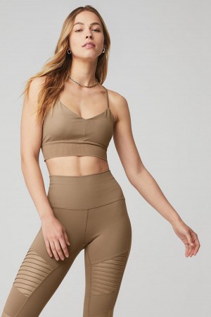 Alo Yoga Lavish Donna Reggiseno Gravel / Gravel Glossy | Italia ALI-142063