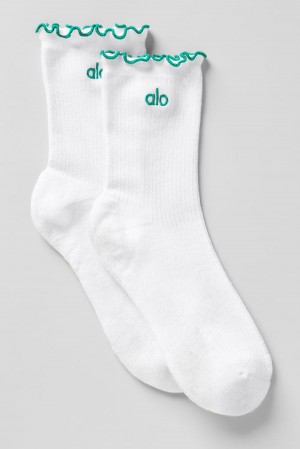 Alo Yoga Lettuce Edge Donna Sock Bianche Verdi | Italia MRF-096783