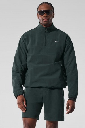 Alo Yoga Light Weight Takeaway Track Uomo Pullover Verdi | Italia KMU-632085