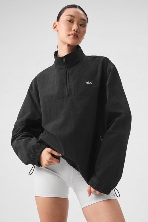 Alo Yoga Lightweight Takeaway Track Donna Pullover Nere | Italia ONG-780134
