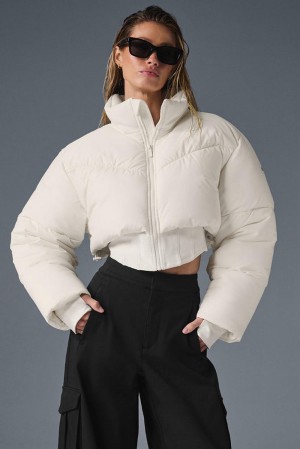 Alo Yoga Main Act Corset Donna Giacca Puffer Ivory / Ivory | Italia UAV-795164