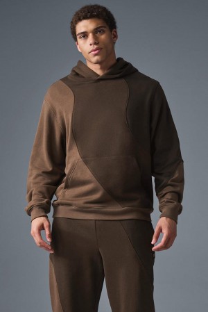 Alo Yoga Make Waves Uomo Felpa con Cappuccio Espresso Tonal | Italia OUN-690812