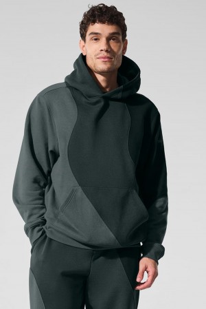 Alo Yoga Make Waves Uomo Felpa con Cappuccio Verdi | Italia NPK-418395