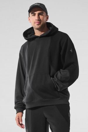 Alo Yoga Make Waves Uomo Felpa con Cappuccio Nere | Italia WET-586249