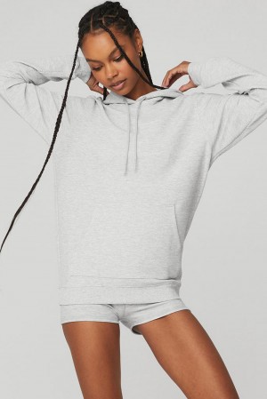 Alo Yoga Micro Waffle Fast Break Donna Felpa con Cappuccio Grigie | Italia YZE-524380