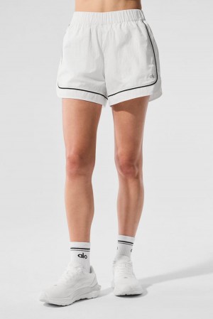 Alo Yoga Motivate Track Donna Short Bianche Nere | Italia ONR-784635