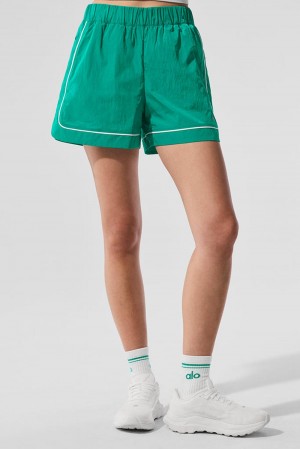 Alo Yoga Motivate Track Donna Short Verdi Bianche | Italia JIN-831507