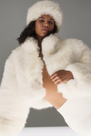 Alo Yoga Opulent Faux Fur Cropped Donna Giacca Ivory | Italia JNU-986742