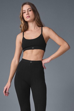 Alo Yoga Pointelle Sweater Be Mine Donna Reggiseno Nere | Italia UXW-768014
