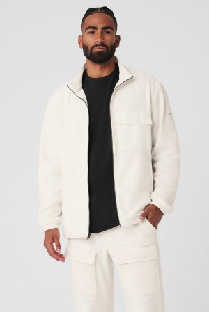 Alo Yoga Polar Fleece Ridge Full Zip Uomo Giacca Ivory | Italia GDE-837125