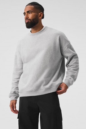 Alo Yoga Renown Heavy Weight Crew Neck Uomo Pullover Grigie | Italia TPE-304517