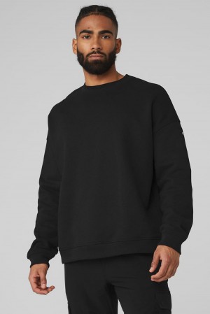 Alo Yoga Renown Heavy Weight Crew Neck Uomo Pullover Nere | Italia SRF-549802