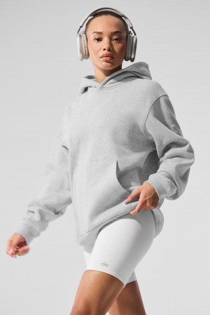 Alo Yoga Renown Heavy Weight Donna Felpa con Cappuccio Grigie | Italia UTF-865017
