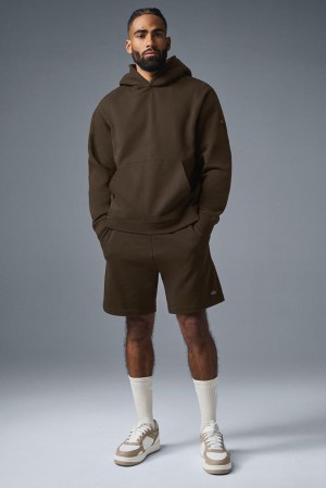 Alo Yoga Renown Heavy Weight Uomo Felpa con Cappuccio Espresso | Italia OXL-017924