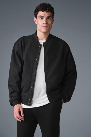 Alo Yoga Renown Varsity Uomo Giacca Nere | Italia RLB-142870