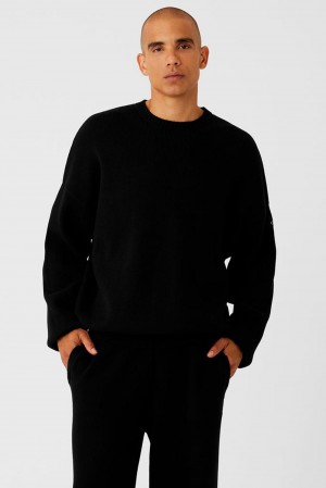 Alo Yoga Scholar Crew Neck Uomo Maglia Nere | Italia GNW-425891