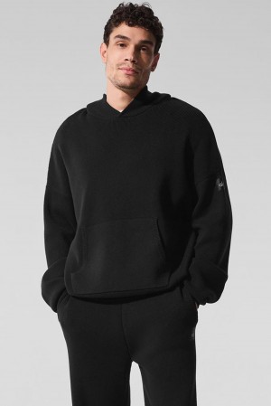 Alo Yoga Scholar Hooded Uomo Maglia Nere | Italia MRI-250846
