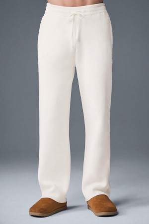 Alo Yoga Scholar Straight Leg Uomo Sweatpant Ivory | Italia YHM-591372