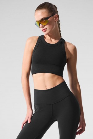 Alo Yoga Seamless Delight High Neck Donna Reggiseno Nere | Italia DWU-243976