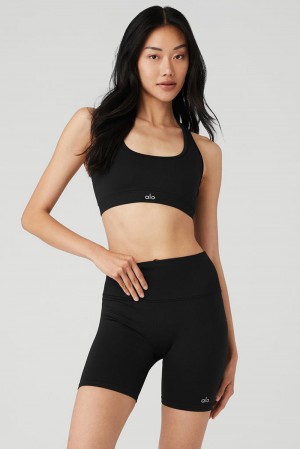 Alo Yoga Seamless Ribbed Donna Reggiseno Nere | Italia VTC-695482