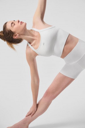 Alo Yoga Seamless Ribbed Favorite Donna Bra Tank Bianche | Italia PZU-623540