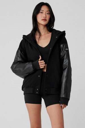 Alo Yoga Select Hooded Bomber Donna Giacca Nere | Italia NYJ-096147