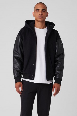 Alo Yoga Select Hooded Bomber Uomo Giacca Nere | Italia KUS-568094